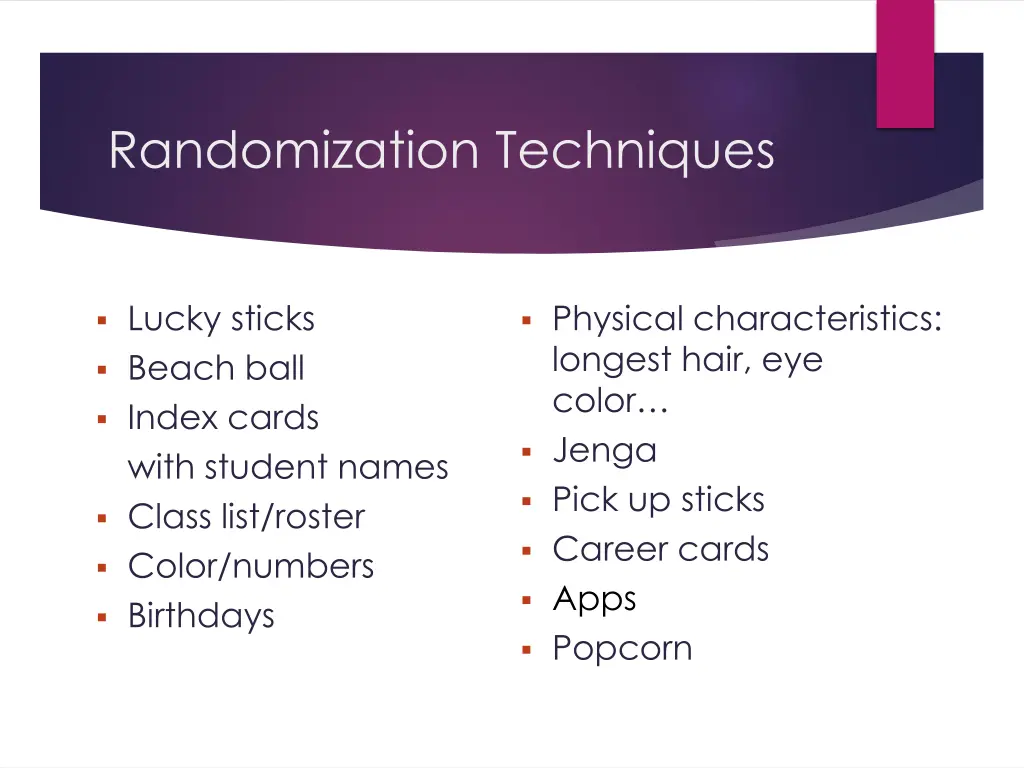 randomization techniques 2