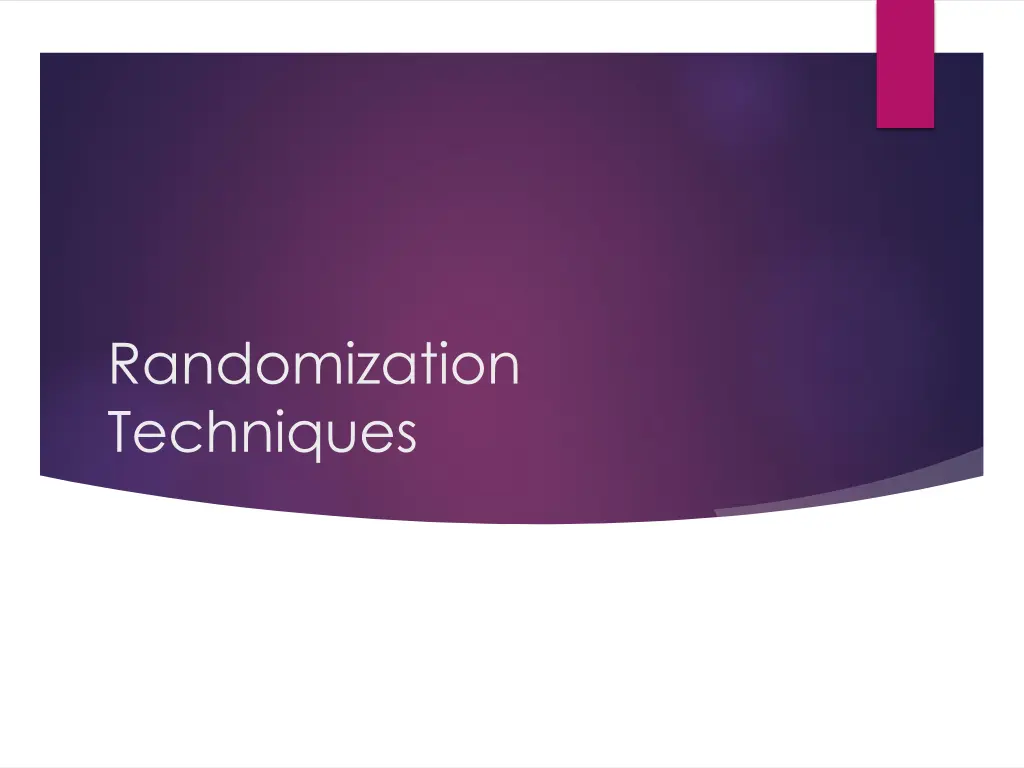 randomization techniques