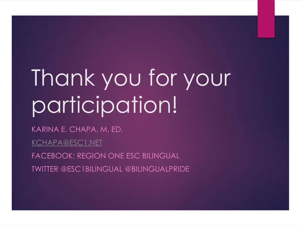 thank you for your participation