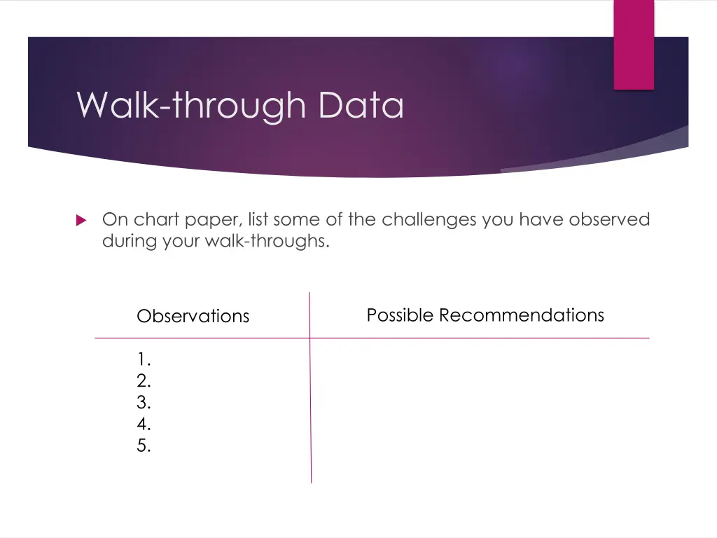 walk through data