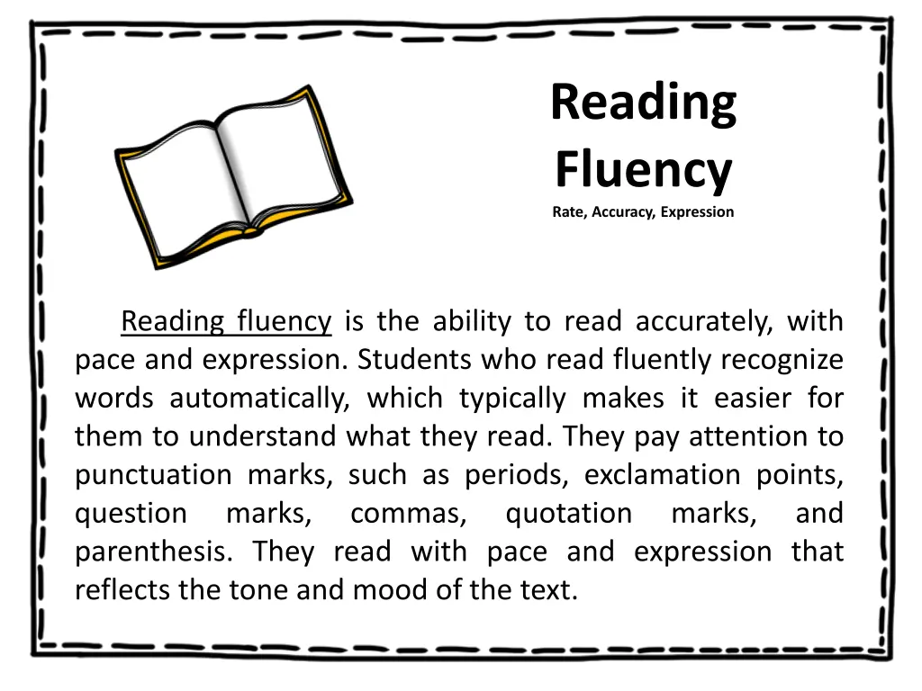 reading fluency rate accuracy expression