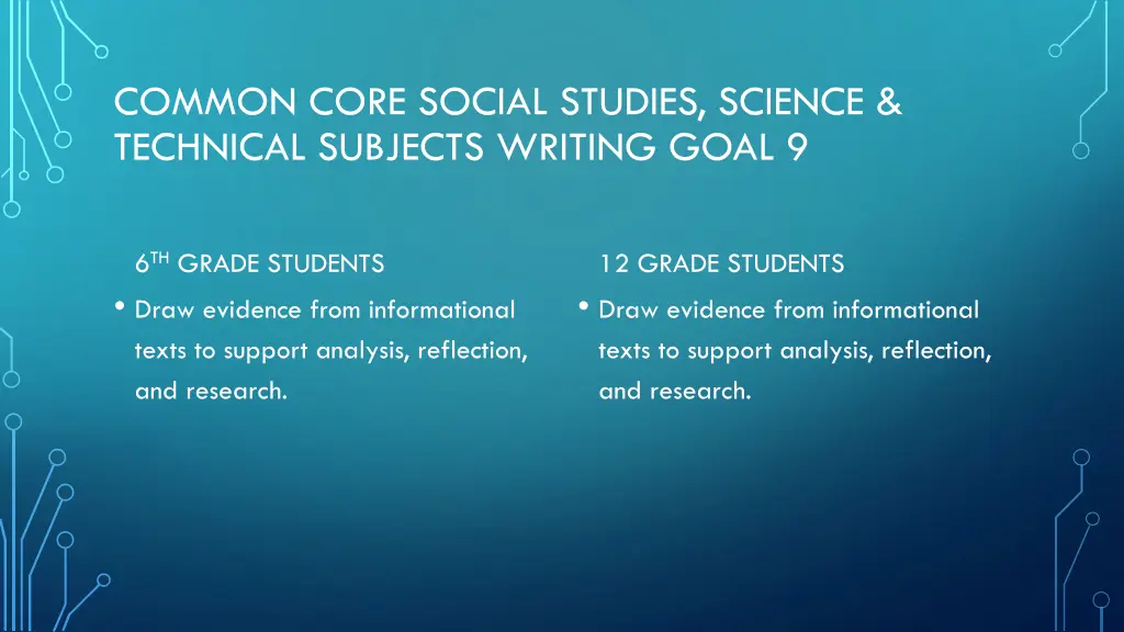 common core social studies science technical