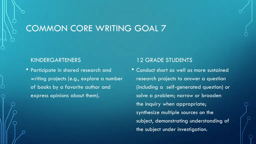 common core writing goal 7