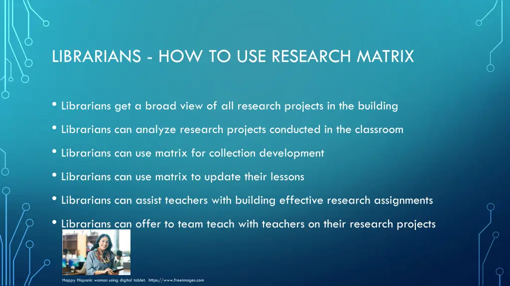 librarians how to use research matrix