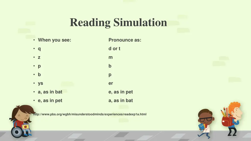 reading simulation