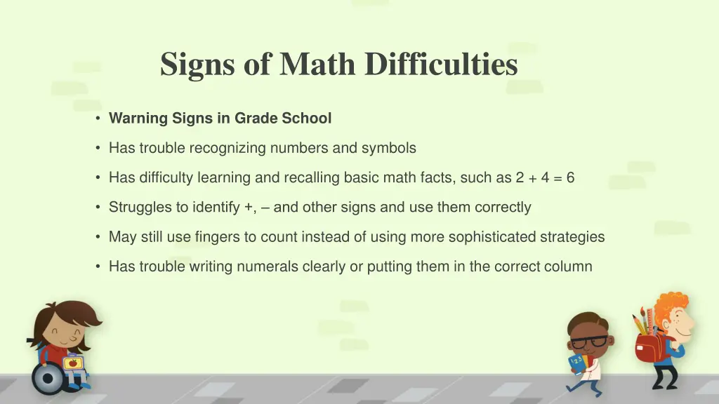 signs of math difficulties 1