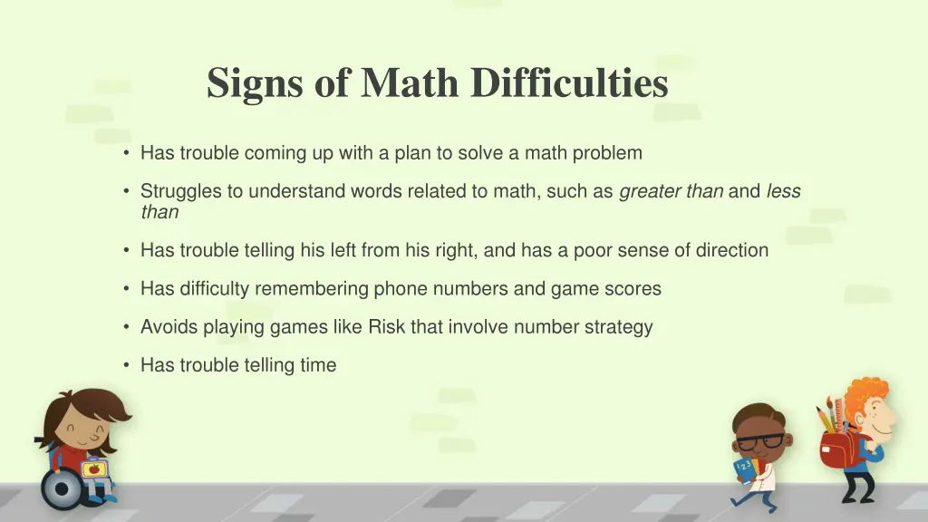 signs of math difficulties 2