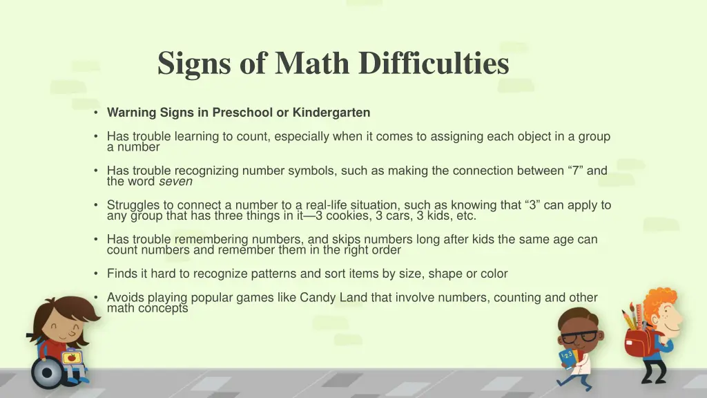 signs of math difficulties