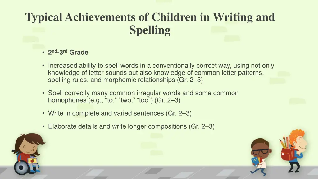 typical achievements of children in writing 2