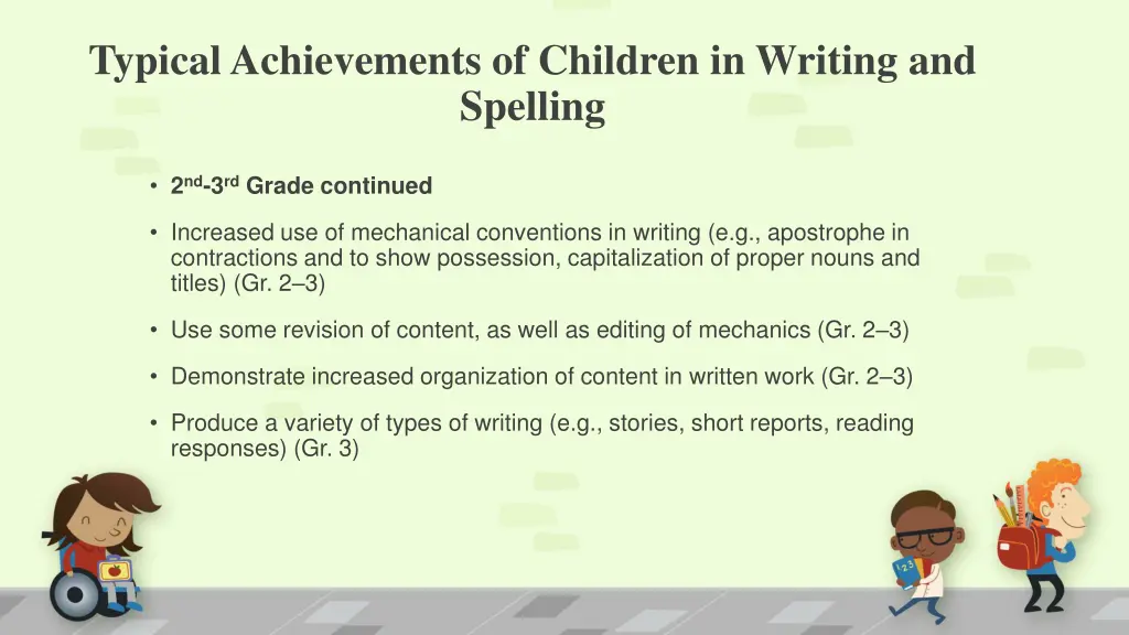 typical achievements of children in writing 3