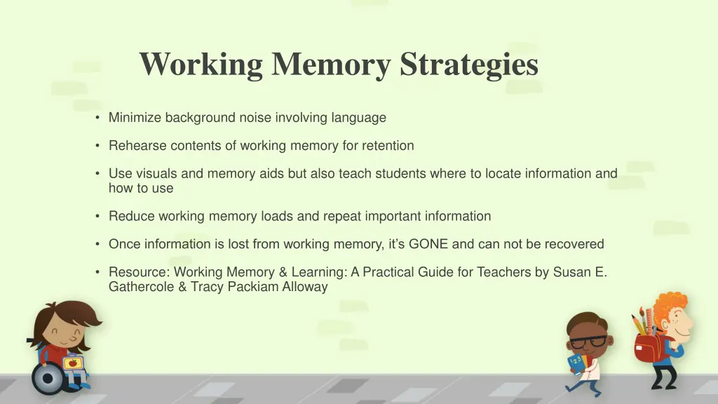 working memory strategies