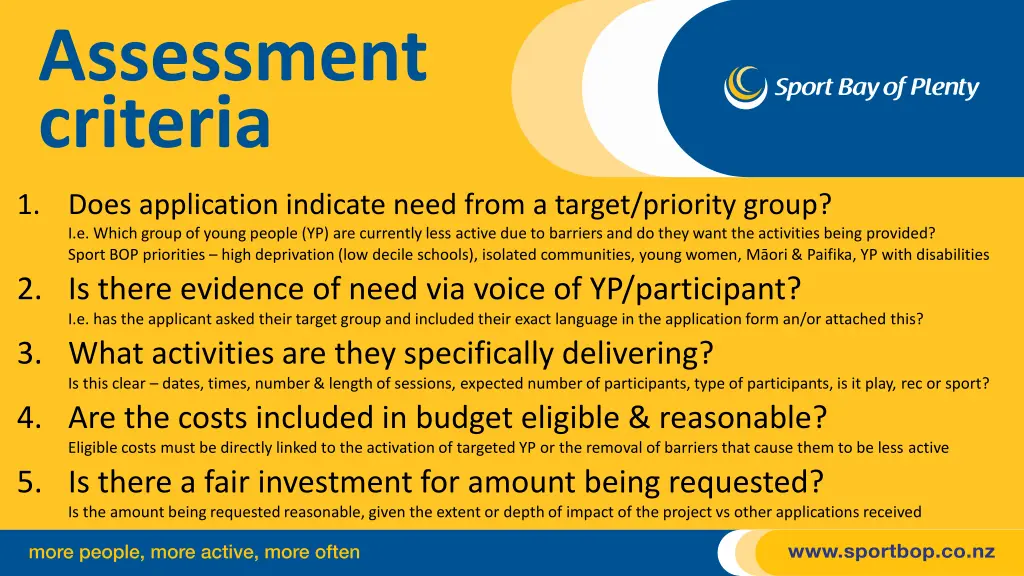 assessment criteria