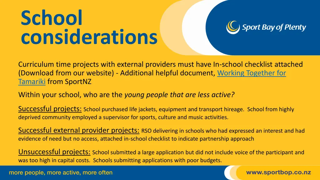 school considerations