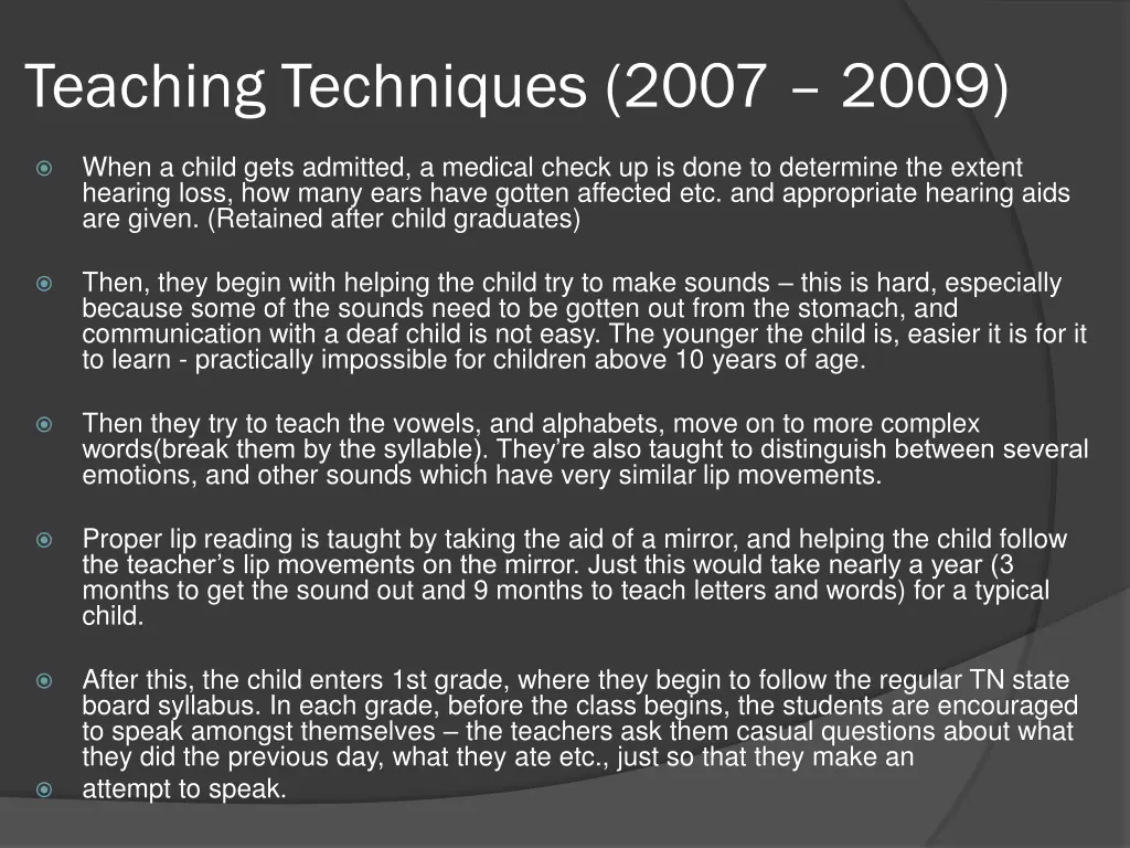 teaching techniques 2007 2009