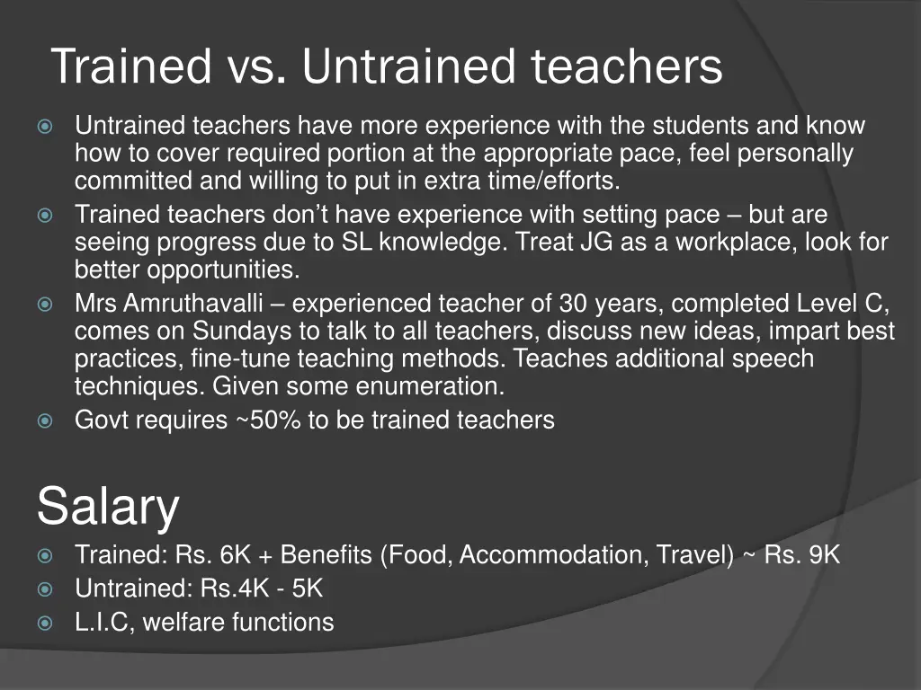 trained vs untrained teachers