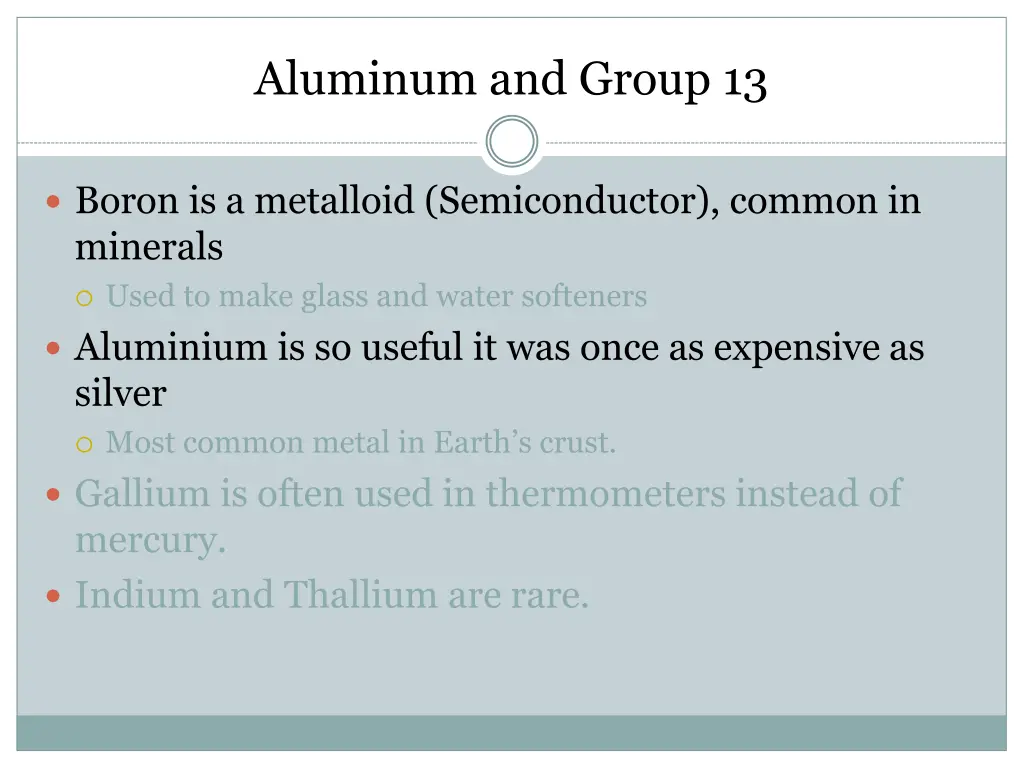 aluminum and group 13