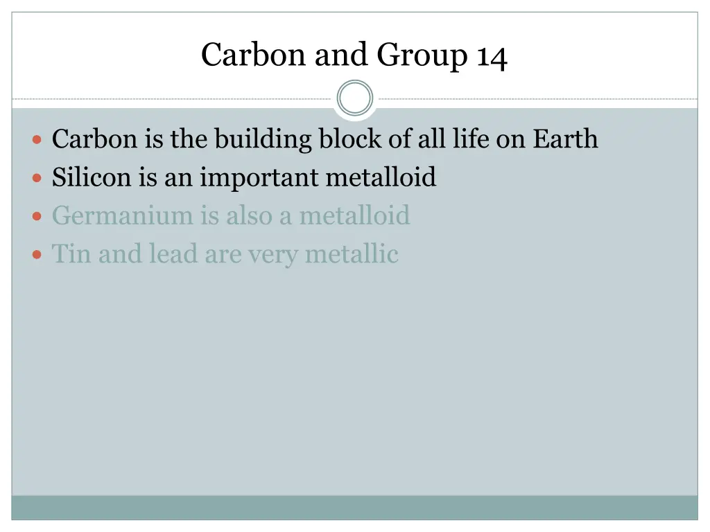 carbon and group 14