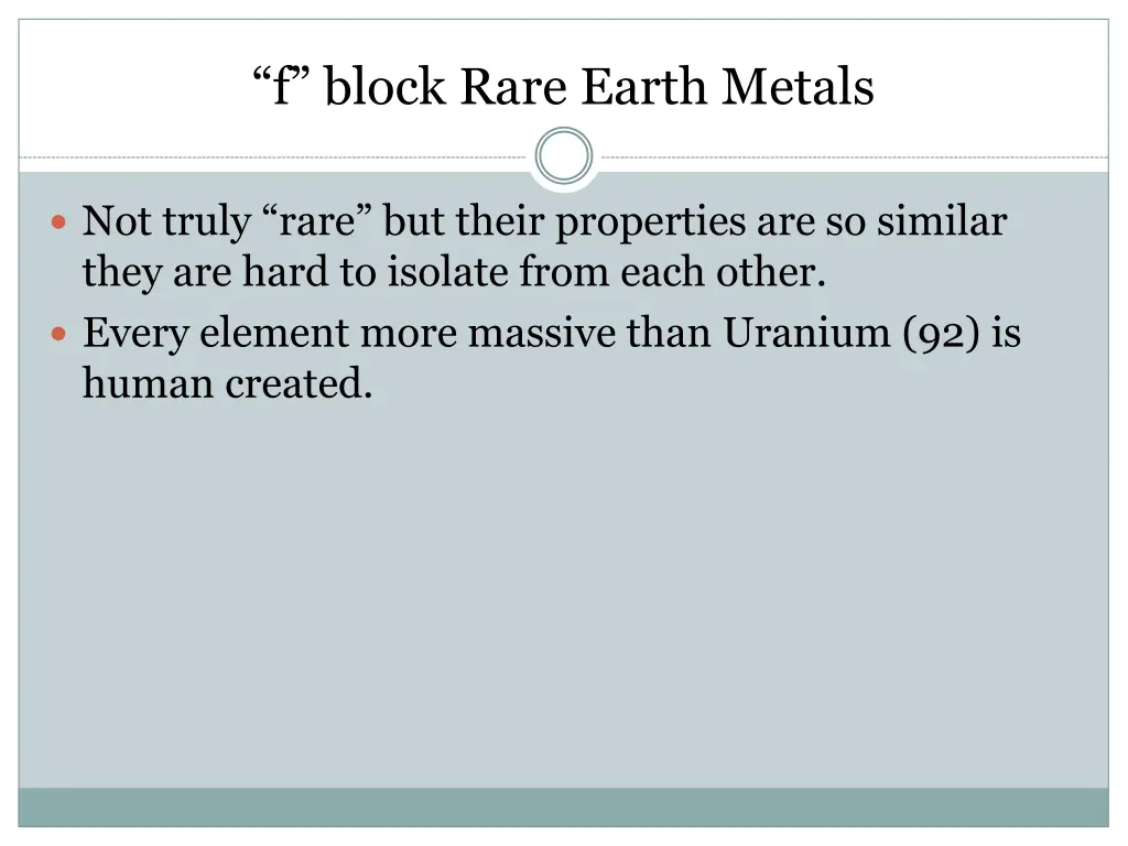 f block rare earth metals