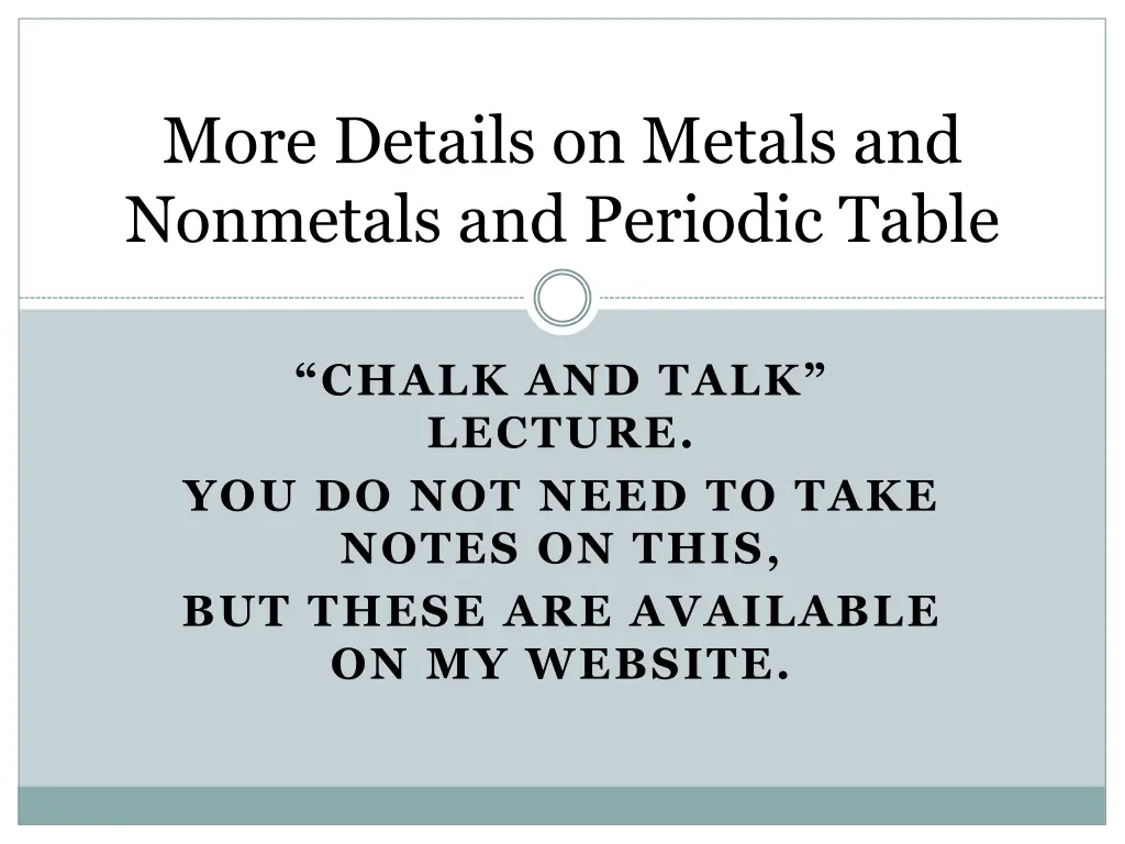 more details on metals and nonmetals and periodic