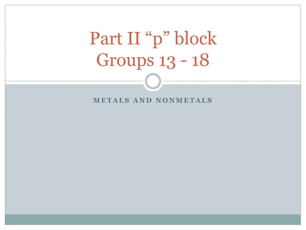 part ii p block groups 13 18