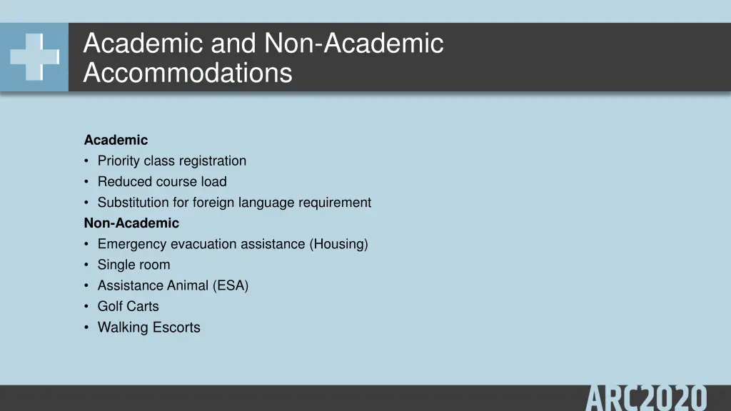 academic and non academic accommodations