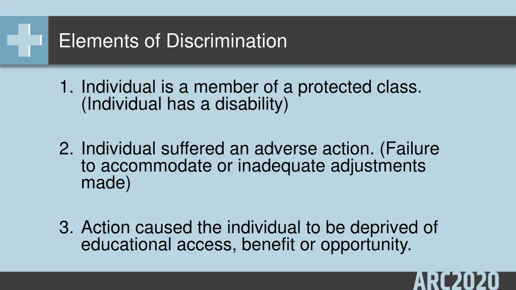 elements of discrimination