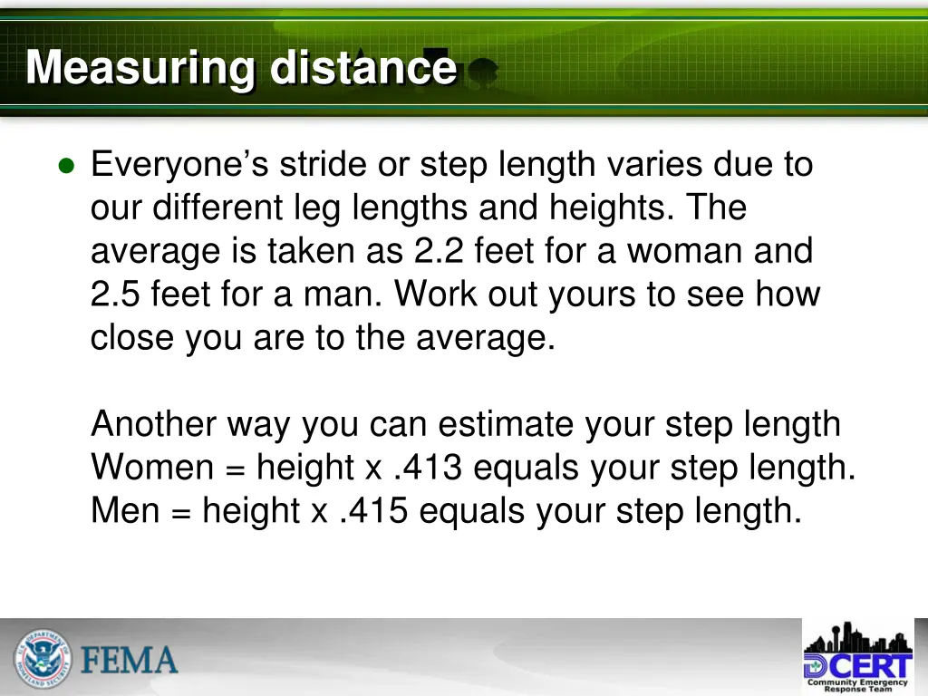 measuring distance