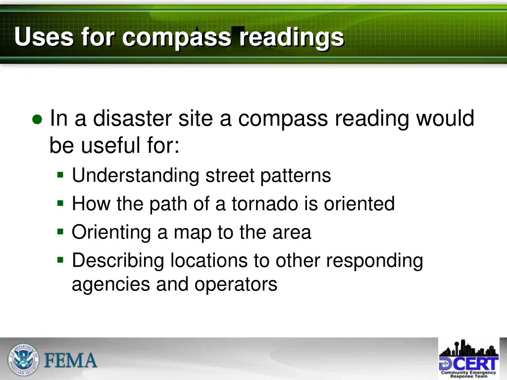 uses for compass readings