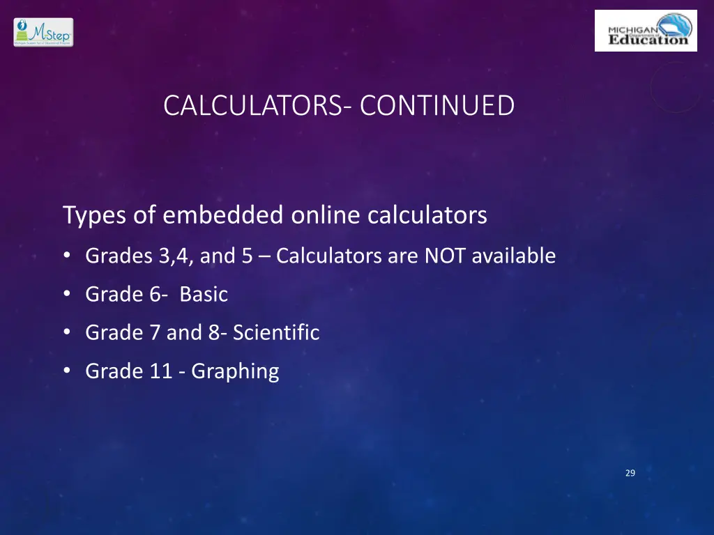 calculators continued