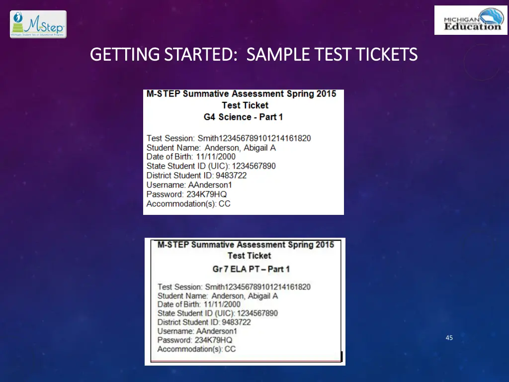 getting started getting started sample test