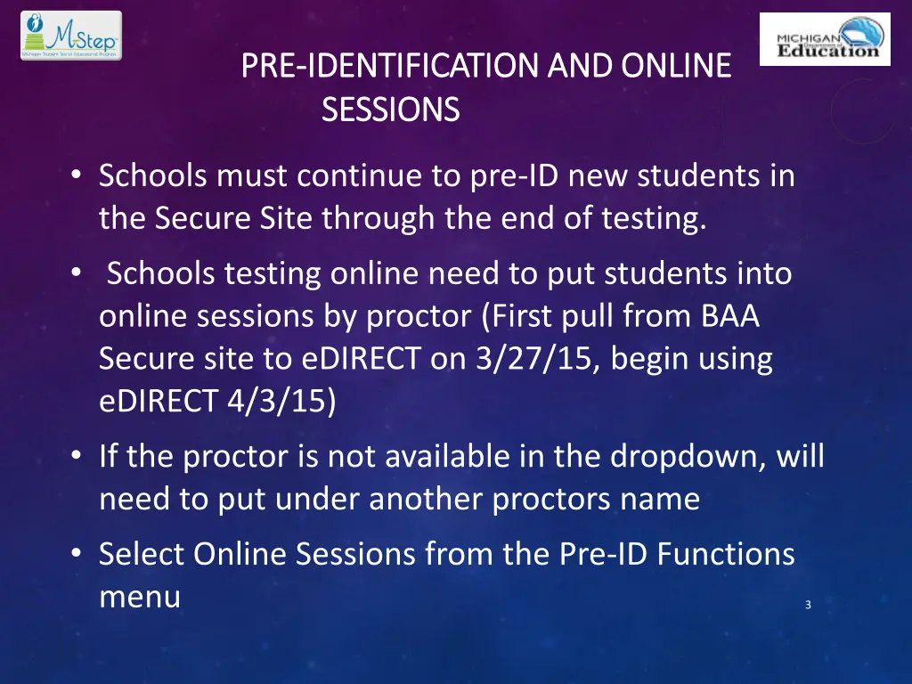 pre pre identification and online identification