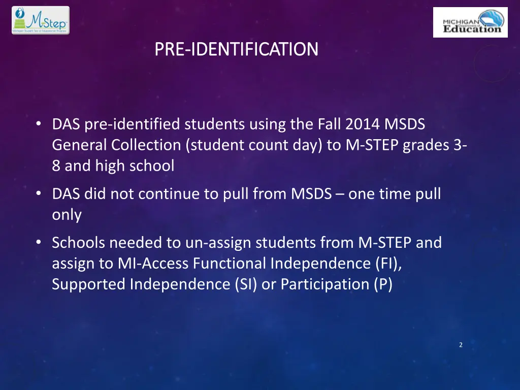 pre pre identification identification