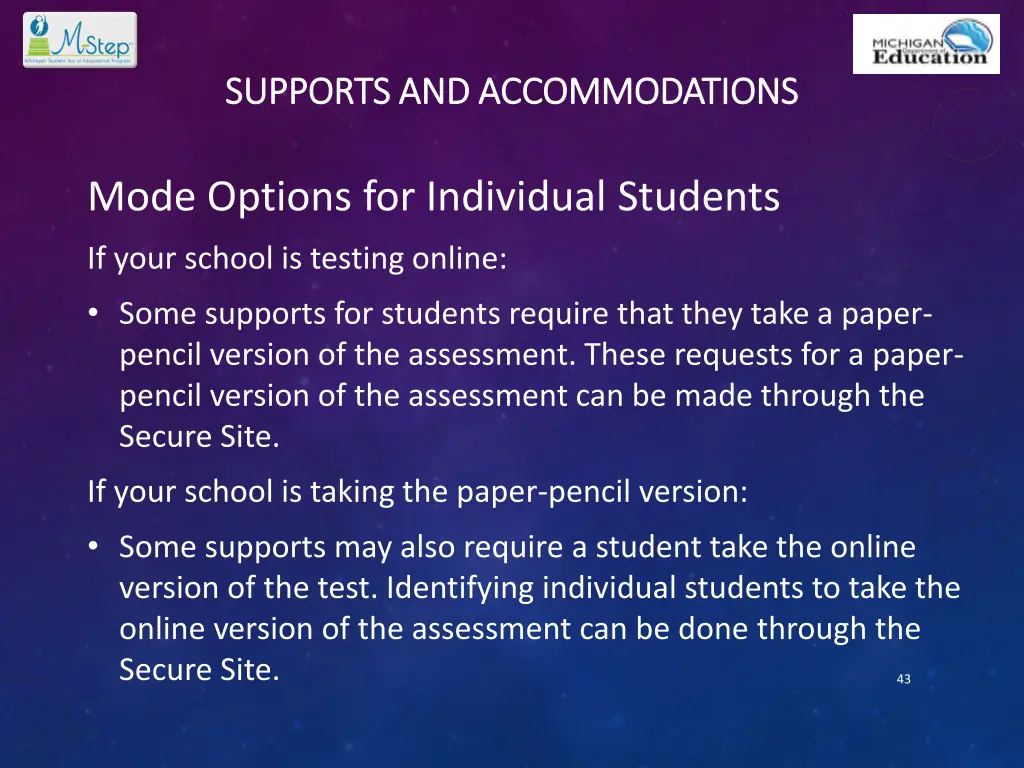 supports and accommodations supports