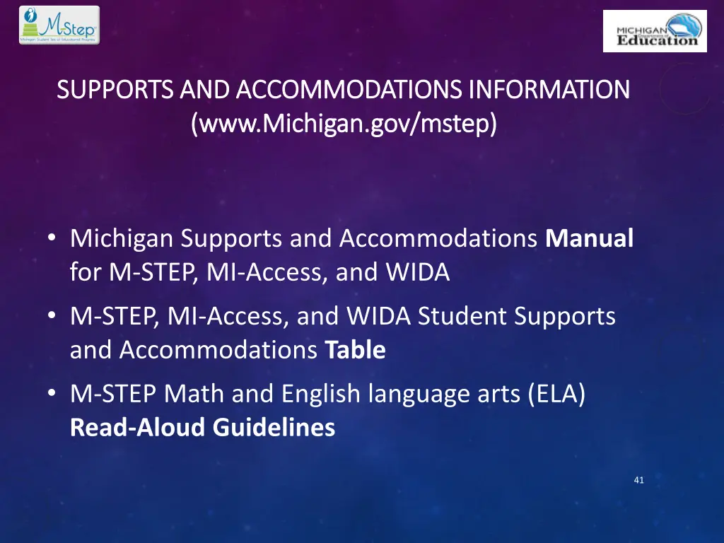 supports and supports and accommodations