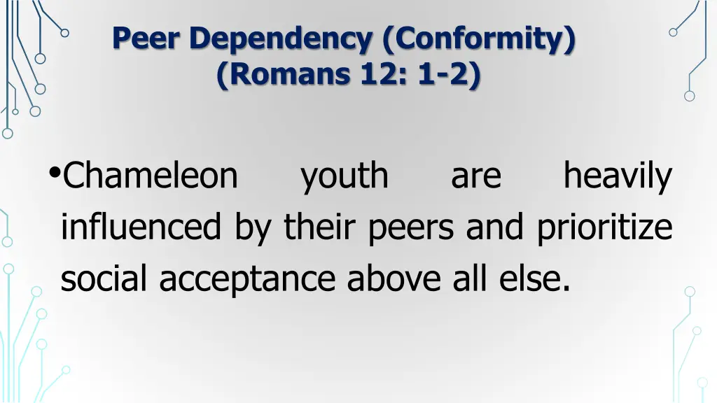 peer dependency conformity romans 12 1 2