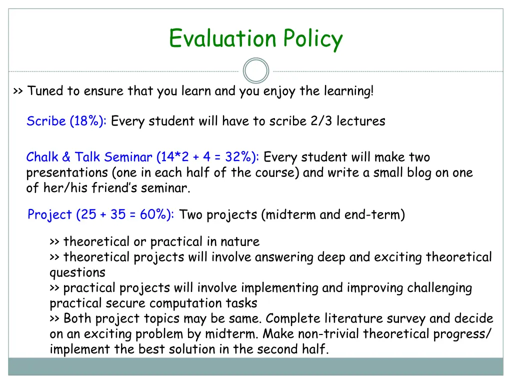 evaluation policy