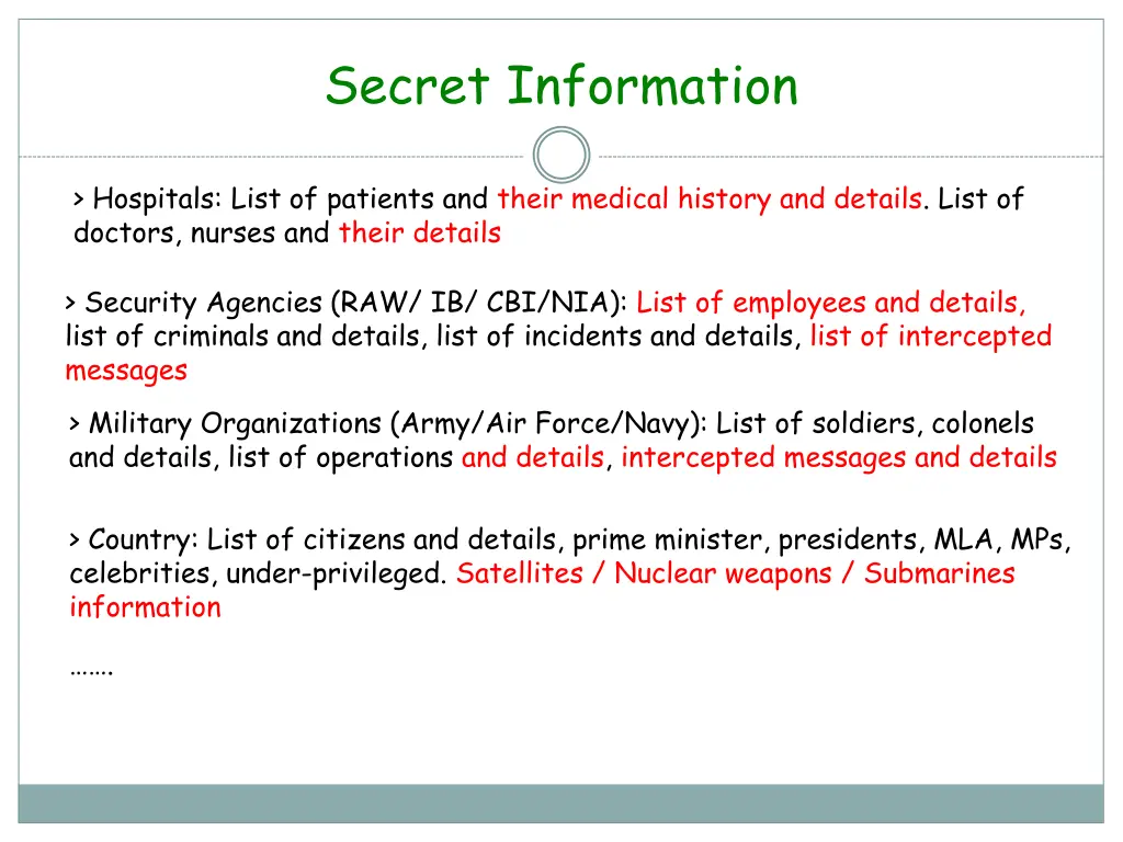 secret information 1