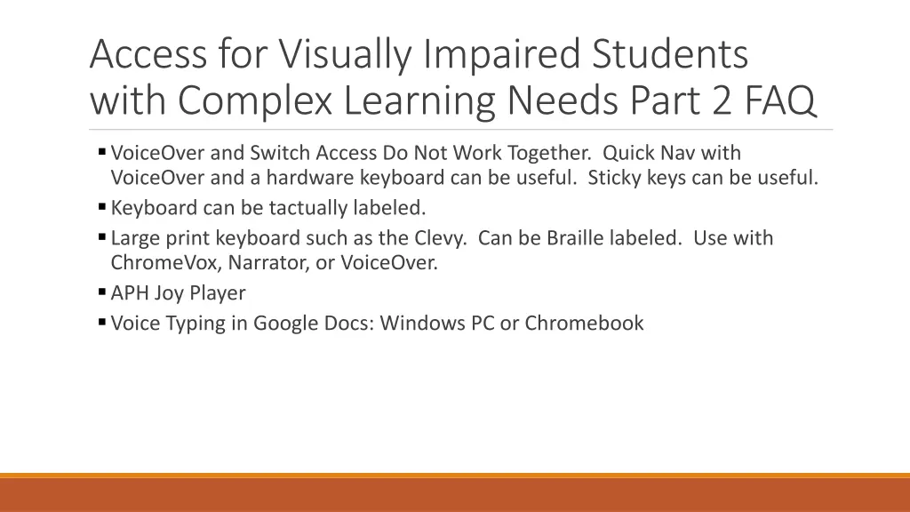 access for visually impaired students with 1