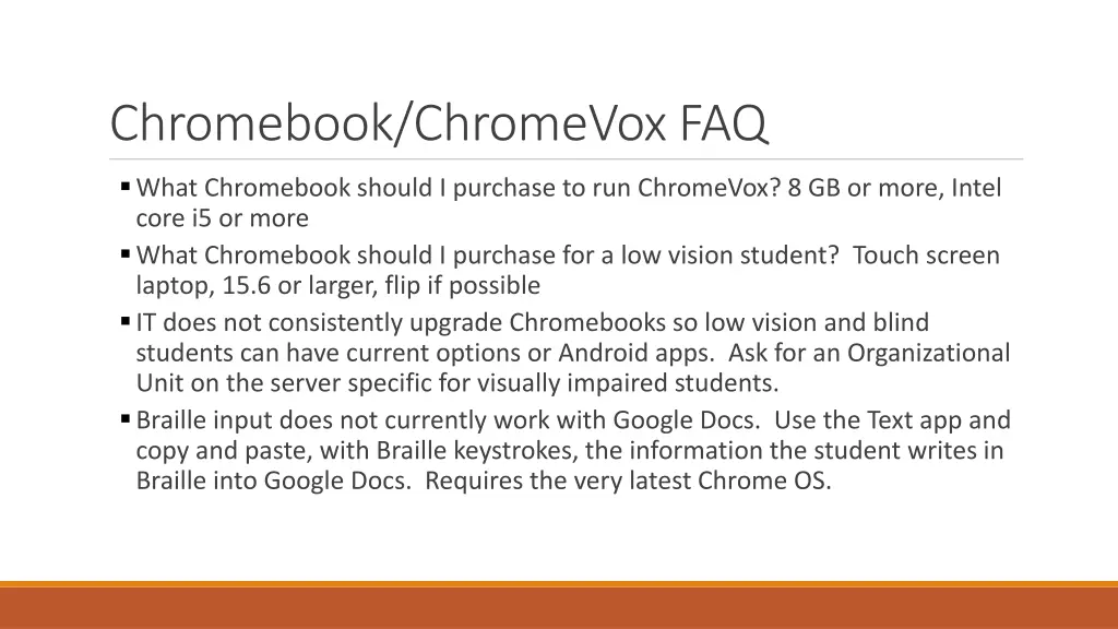 chromebook chromevox faq