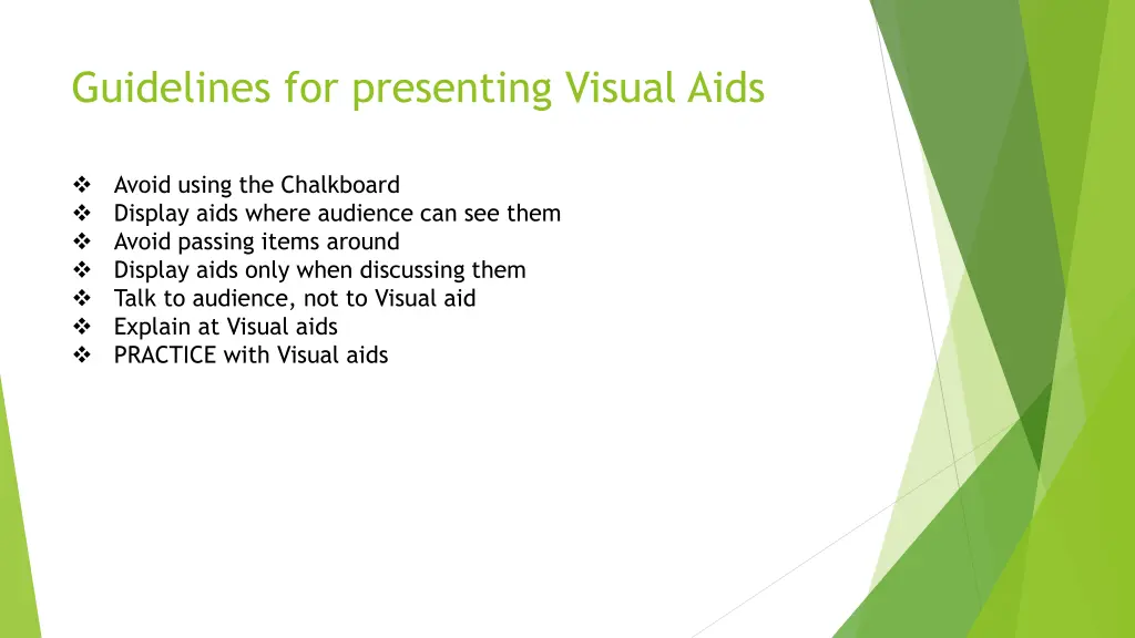 guidelines for presenting visual aids