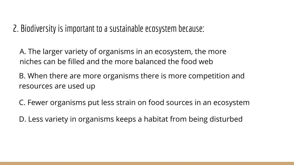 2 biodiversity is important to a sustainable