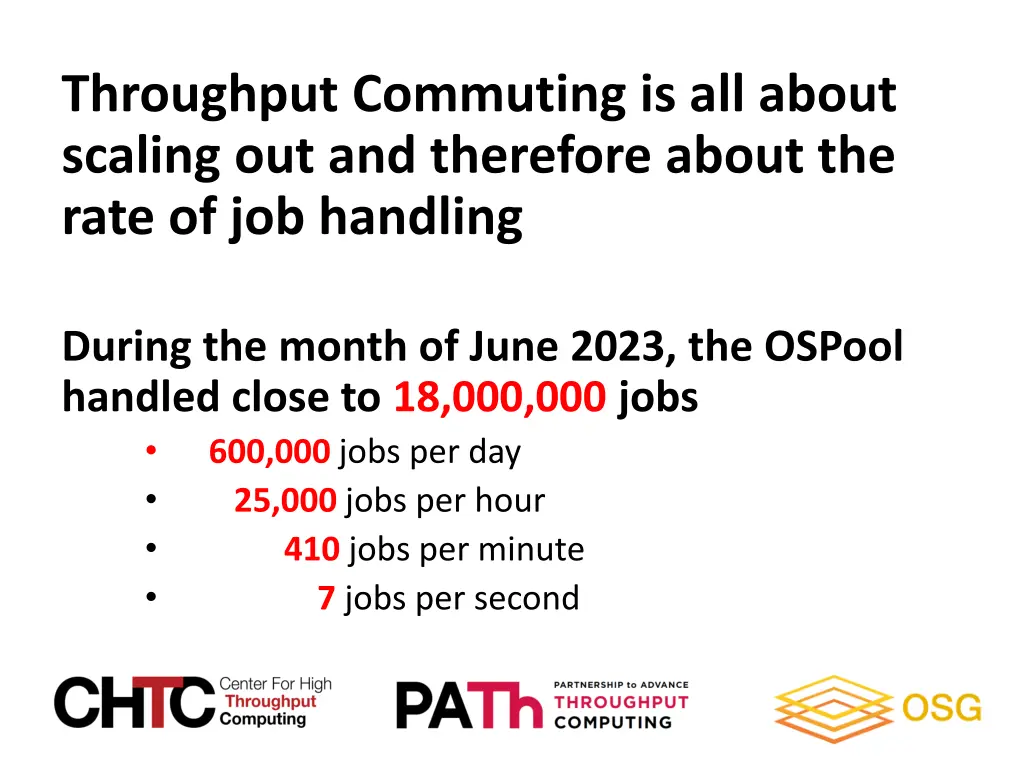 throughput commuting is all about scaling