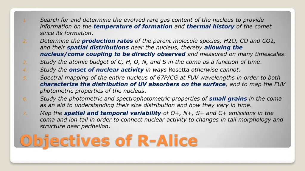 search for and determine the evolved rare