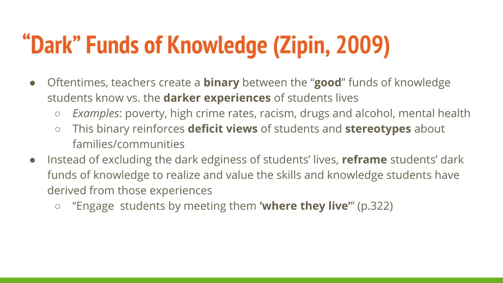 dark funds of knowledge zipin 2009