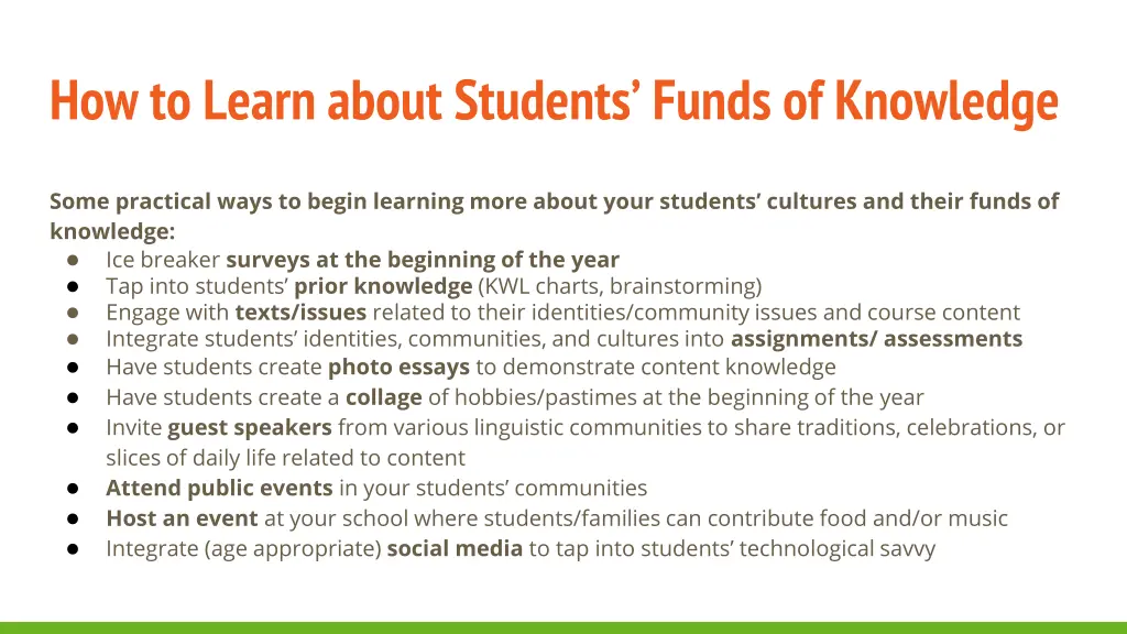 how to learn about students funds of knowledge 1