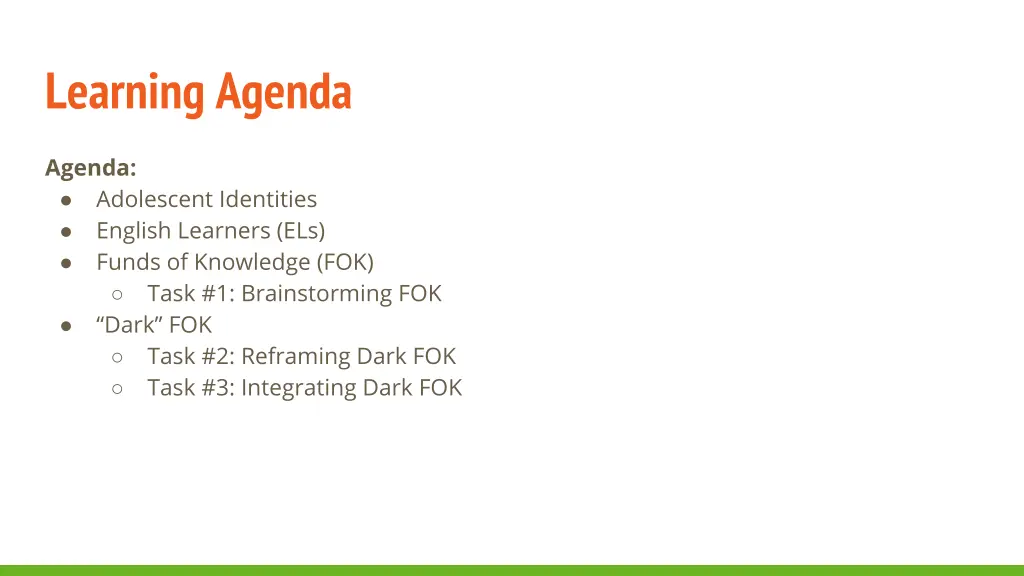 learning agenda