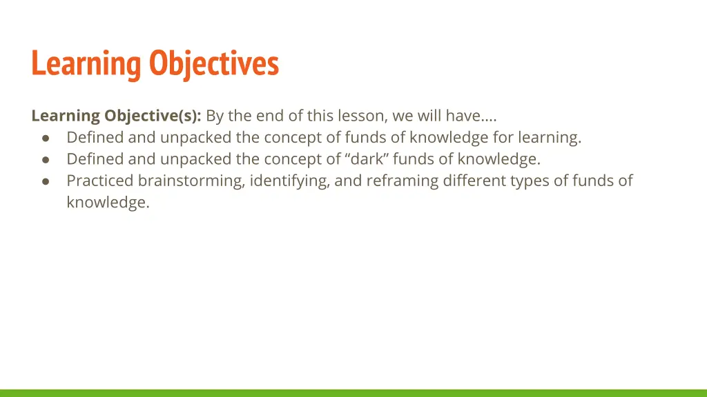 learning objectives