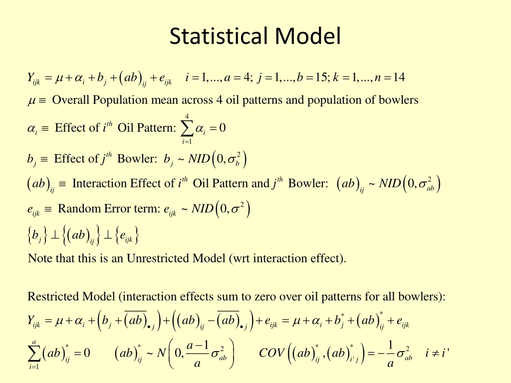 statistical model