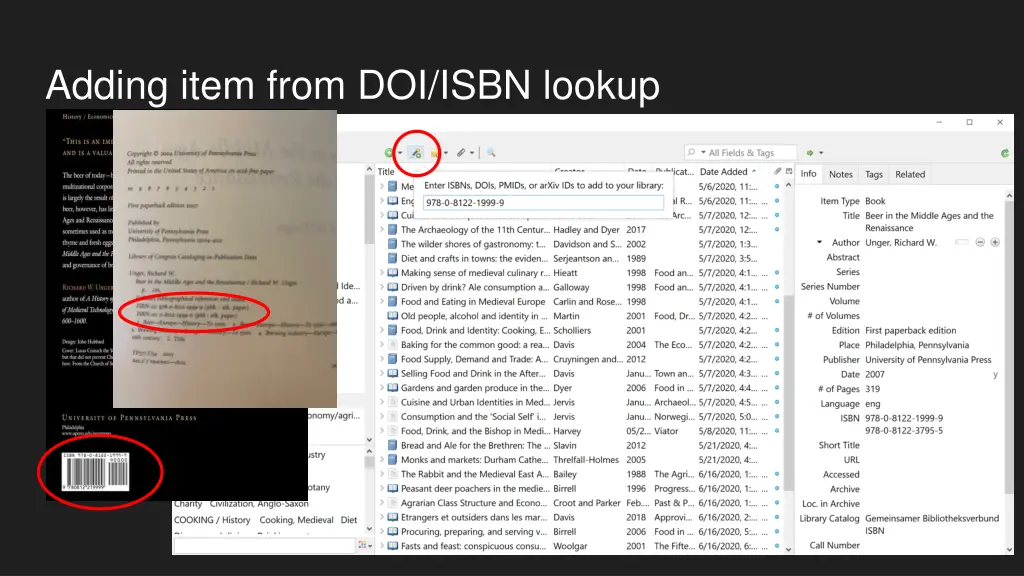 adding item from doi isbn lookup