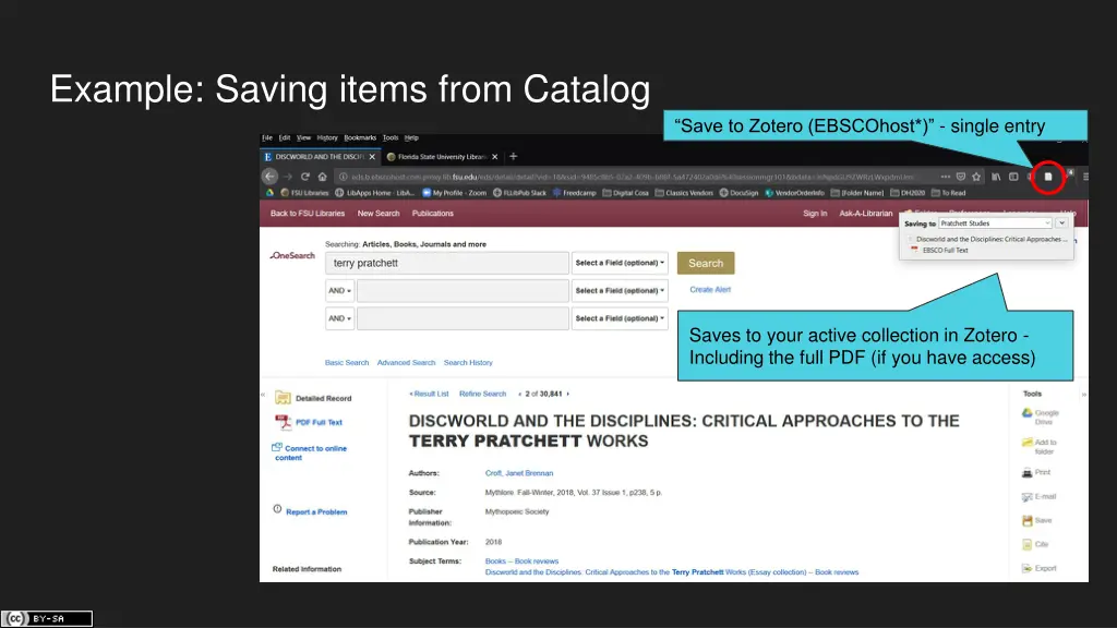 example saving items from catalog